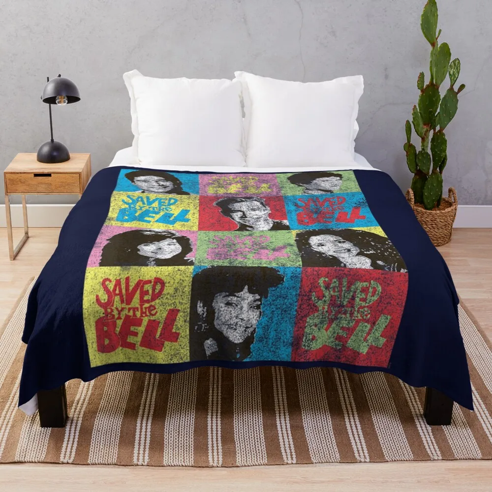 

Saved By The Bell Blocks With Faces Throw Blanket Bed Fashionable blankets and throws Fashion Sofas Summer Blankets