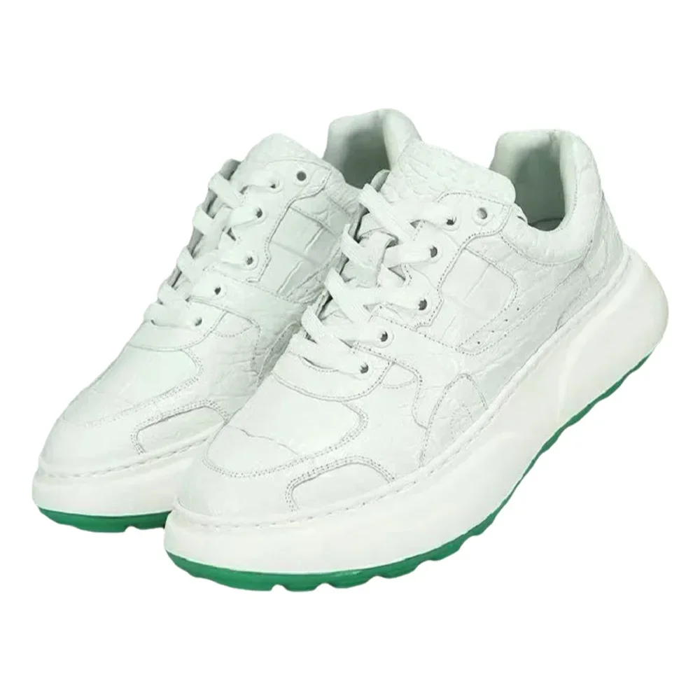 

2025 new arrival Fashion Crocodile Skin causal shoes men,male Genuine leather sneakers pdd778