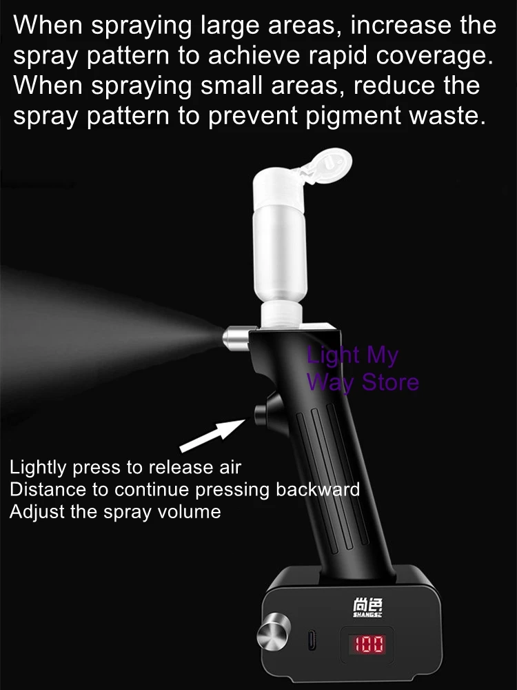 

Rechargeable Portable Spray Gun for Painting Turtle Pumps Electric No-Wash Spray Pen Air Pump for Coloring Models and Figurines