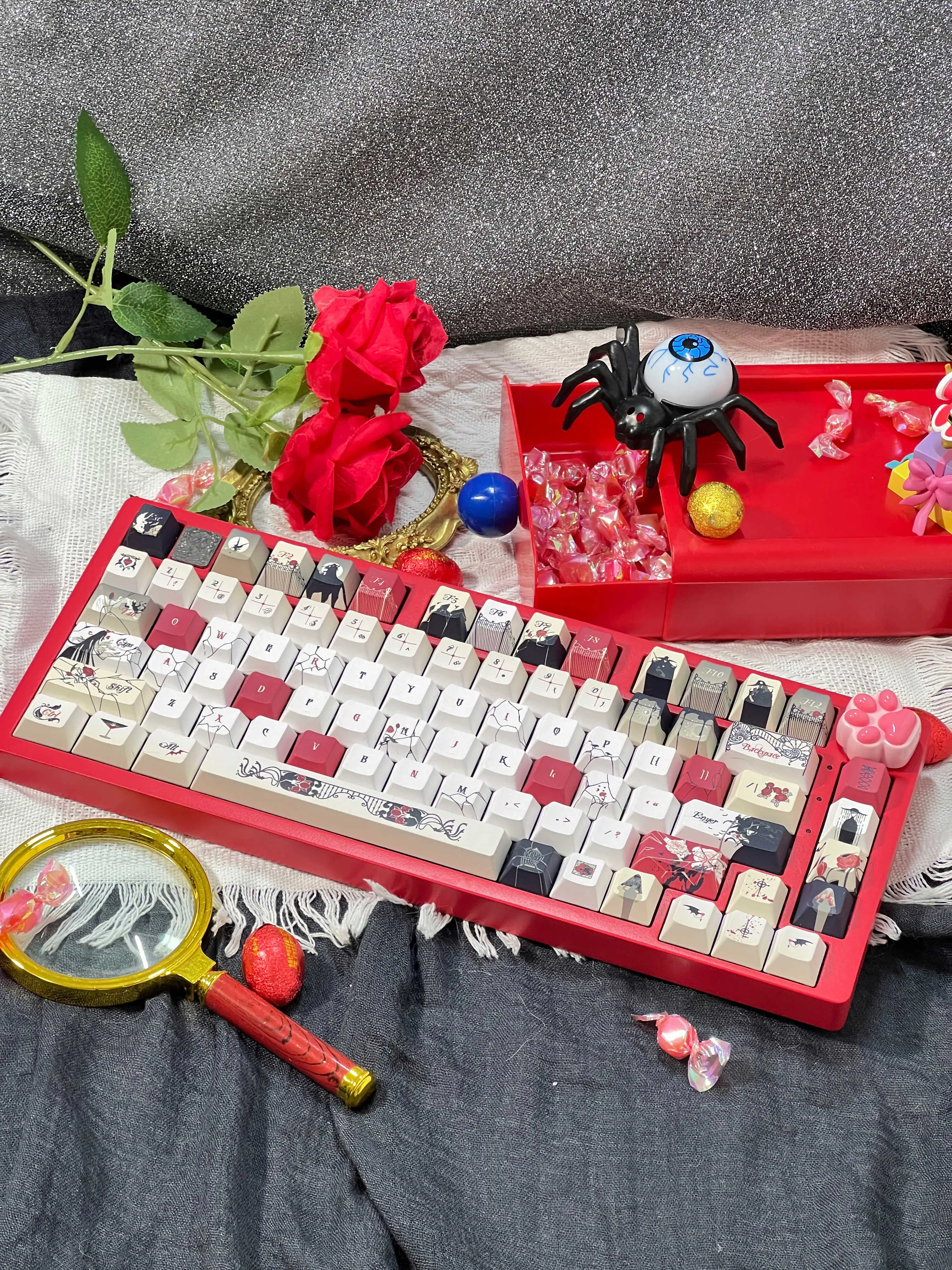 

Vampire Themed Mechanical Keyboard PBT Keycaps with Unique Style