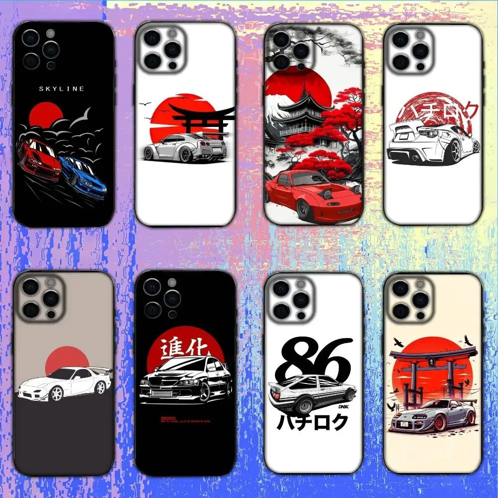 

AE86 Phone Case For iPhone17,16,15,14,13,12 Plus,Max Soft Silicone Black Cover