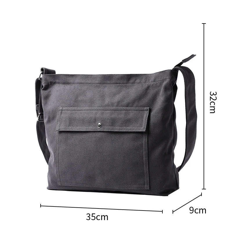 Canvas Men\'s Crossbody Bag Vintage Messenger Bag 11L Large Capacity Outdoor Fashion Bag 13 inch Laptop Shoulder Bag for Teen