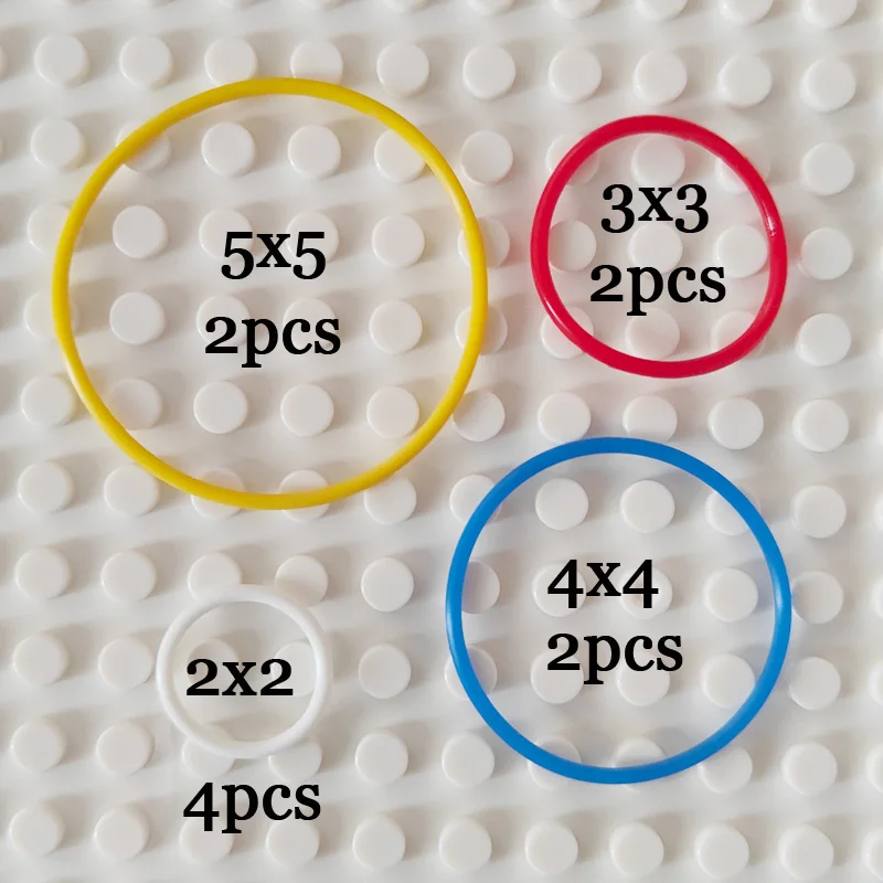 Small particle building Blocks 10pcs/lot MOC high-tech Rubber Band 2x2 3x3 4x4 5x5 EV3 Compatible 85543 85544  Bricks Parts toys