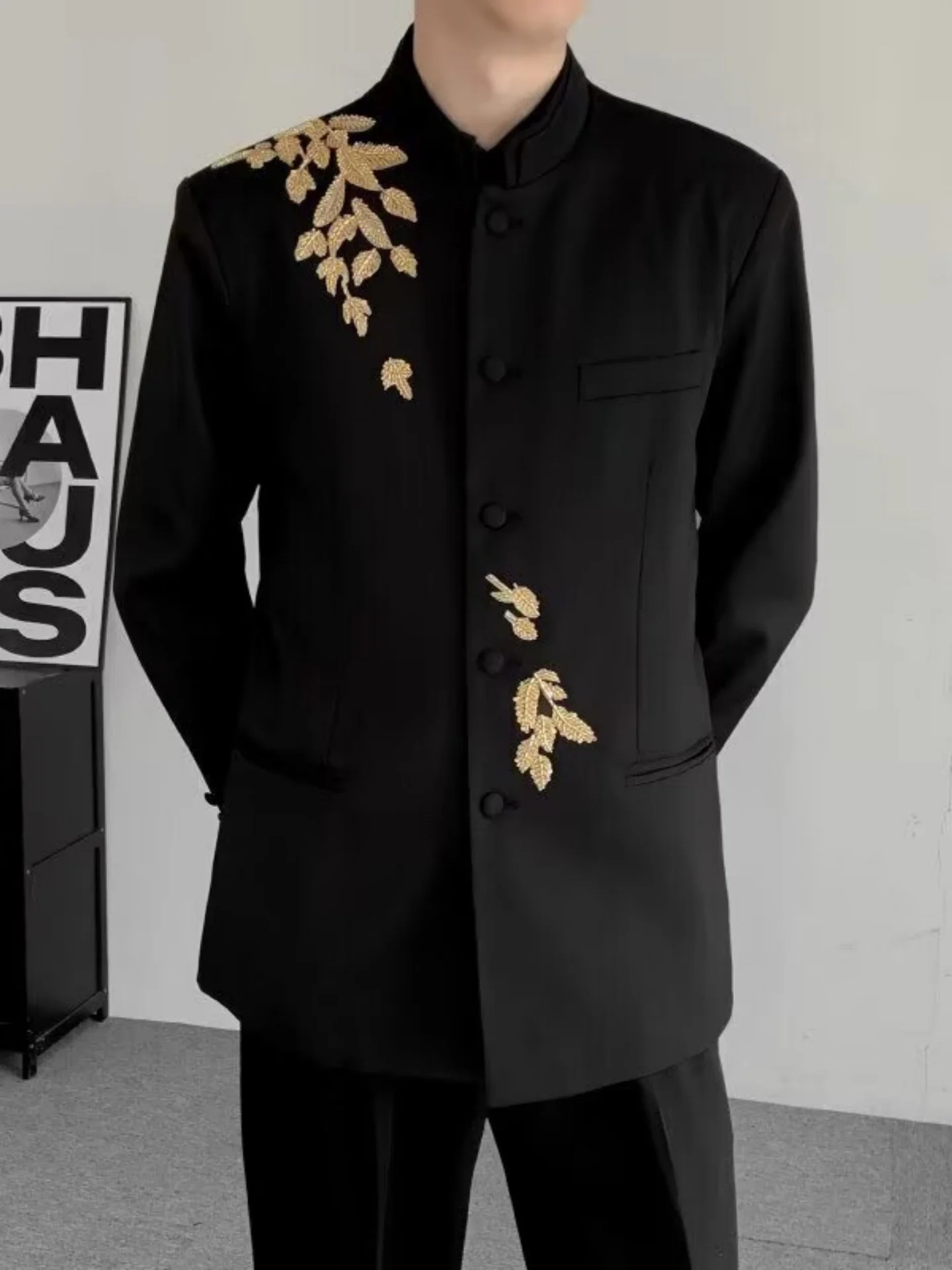 

Новый китайский мужской костюм: пиджак с вышивкой, премиальный ретро-жакет Zhongan на пуговицах, осенняя улучшенная версия Тан Ханьфу