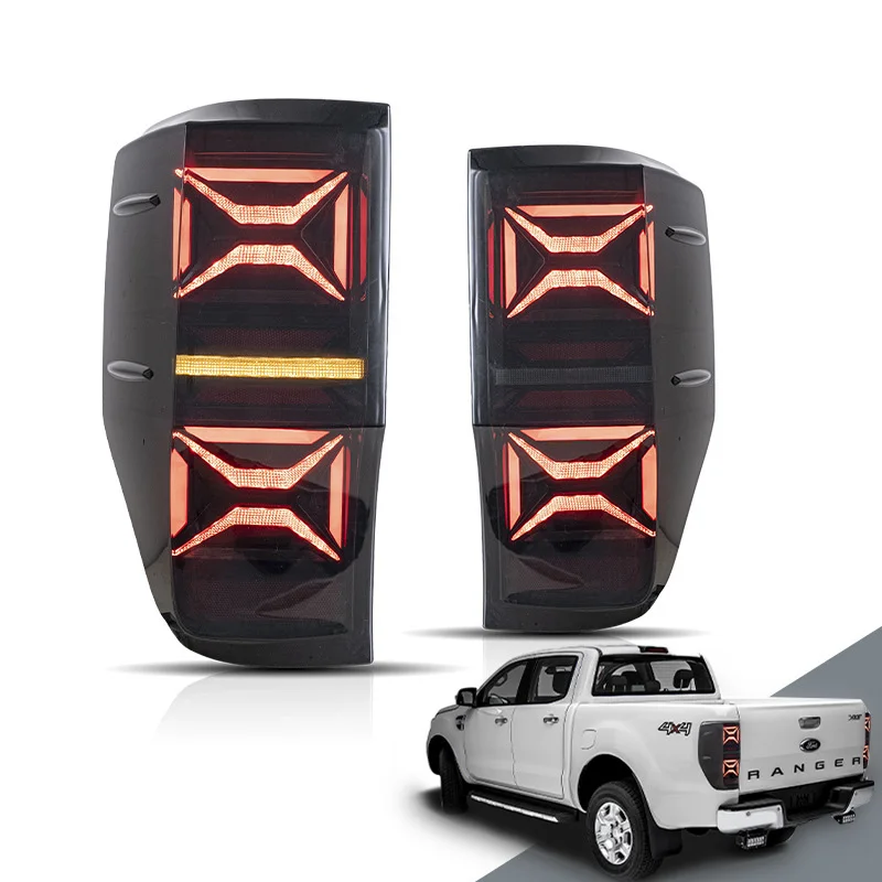 Car LED Tail Lamp Assembly For Ford Ranger T6 2012-2018 Streamer Turn Signal Indicator Brake Reverse Parking Running Taillights