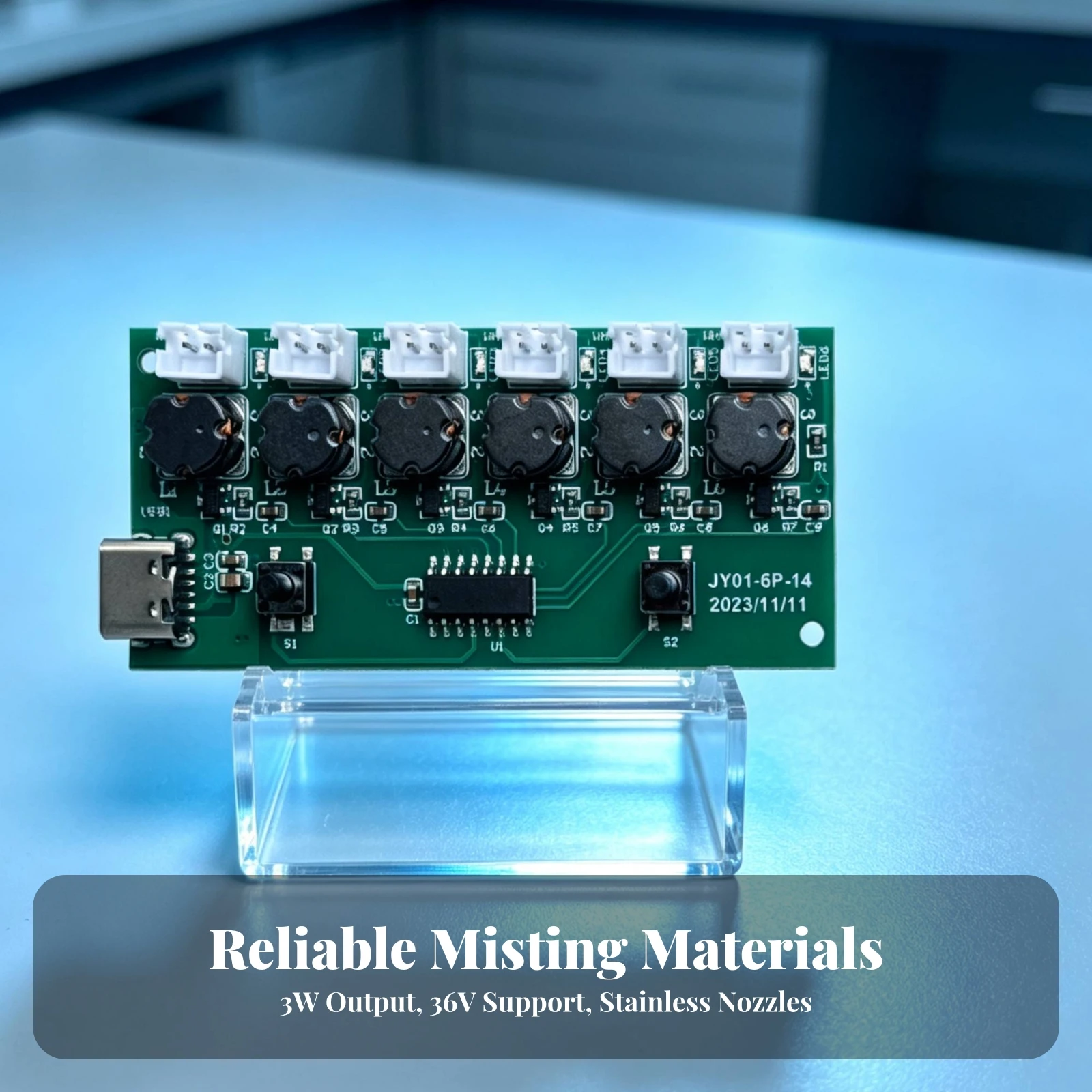 Sonic Maker Driver Circuit Board 5V USB-C Sonic Control Board Fogger 108KHz Compact for DIYers, DIY Projects