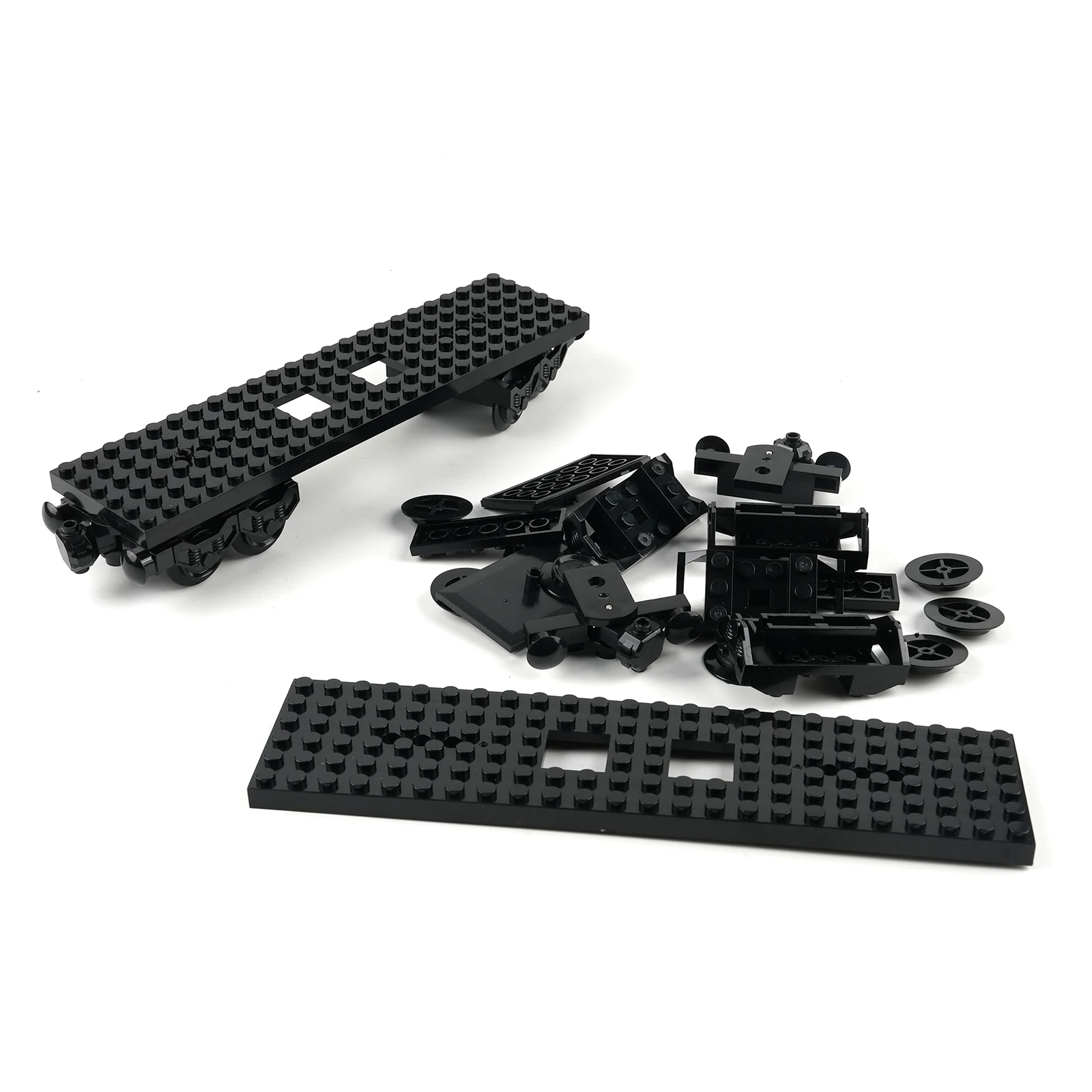 MOC City Train Carriage Building Blocks Set DIY Christmas Toy with Base Wheels Creative Bricks Assembled Gift for Kids