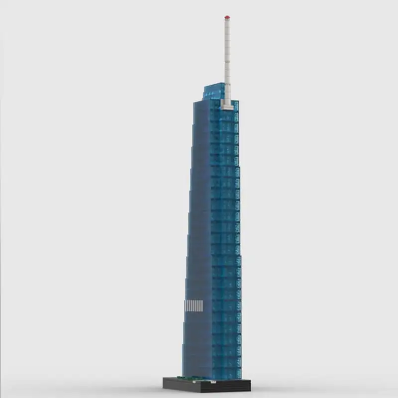 MOC-43815 Wilshire Grand Center Blocos de Construção Famosa Arquitetura 1/650 Escala Tijolos Criativos Montagem Brinquedos Presente de Aniversário