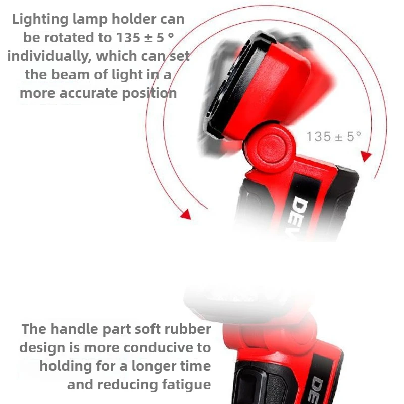 DEVON 5506 Baterai Lithium 12V Senter Multifungsi Lampu Kerja LED Portabel Luar Ruangan Lampu Perbaikan Tanpa Baterai dan Pengisi Daya