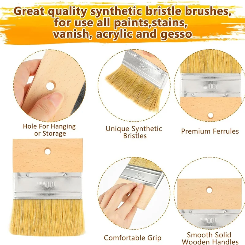 

Y50A-Кисть для домашнего декора, 5-дюймовые акриловые кисти для смешивания, инструменты, наборы кистей из смолы для вощения, масляная мебель, сделай сам, художественные ремесла