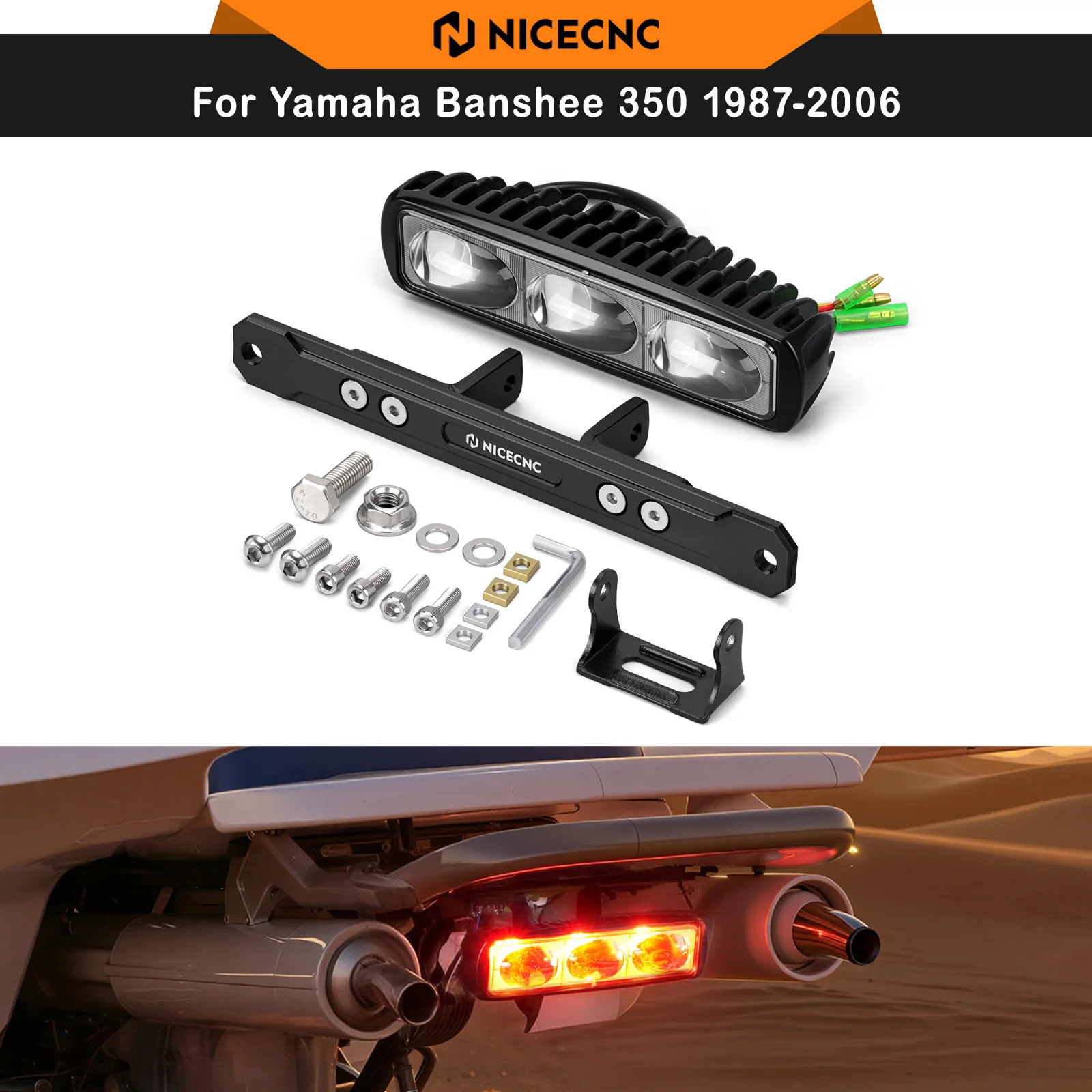 

NICECNC For Yamaha Banshee 350 1987-2006 Blaster 200 2002-2006 WARRIOR GRIZZLY Brake Tail Light Replaces 1UY-84702-10-00 ATV