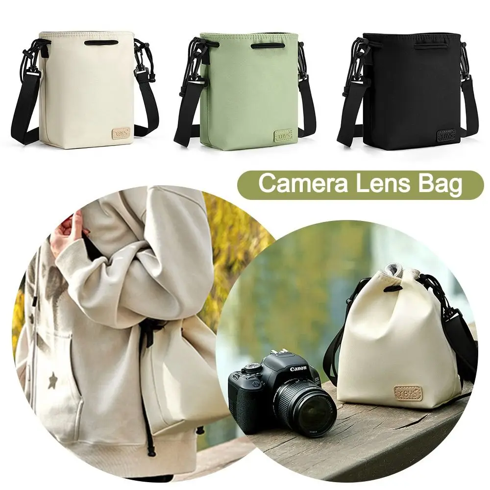Waterproof Camera Lens Bag Lightweight Detachable Strap Camera Pouch Universal Anti-scratch DSLR Carrying Case