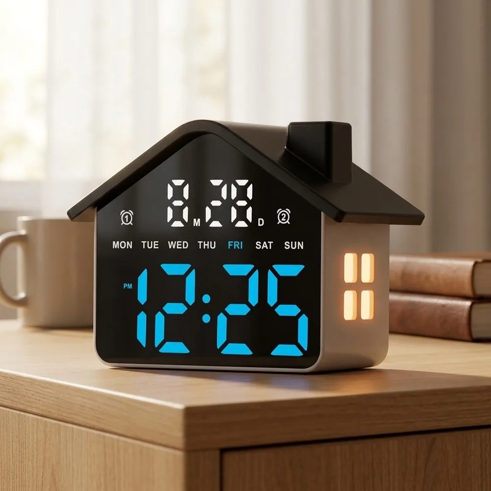 Bedside Table LED Alarm Clock for versatile Timing Function Clock Day Of Week Display Alarm Settings Display 4 Brightness Levels