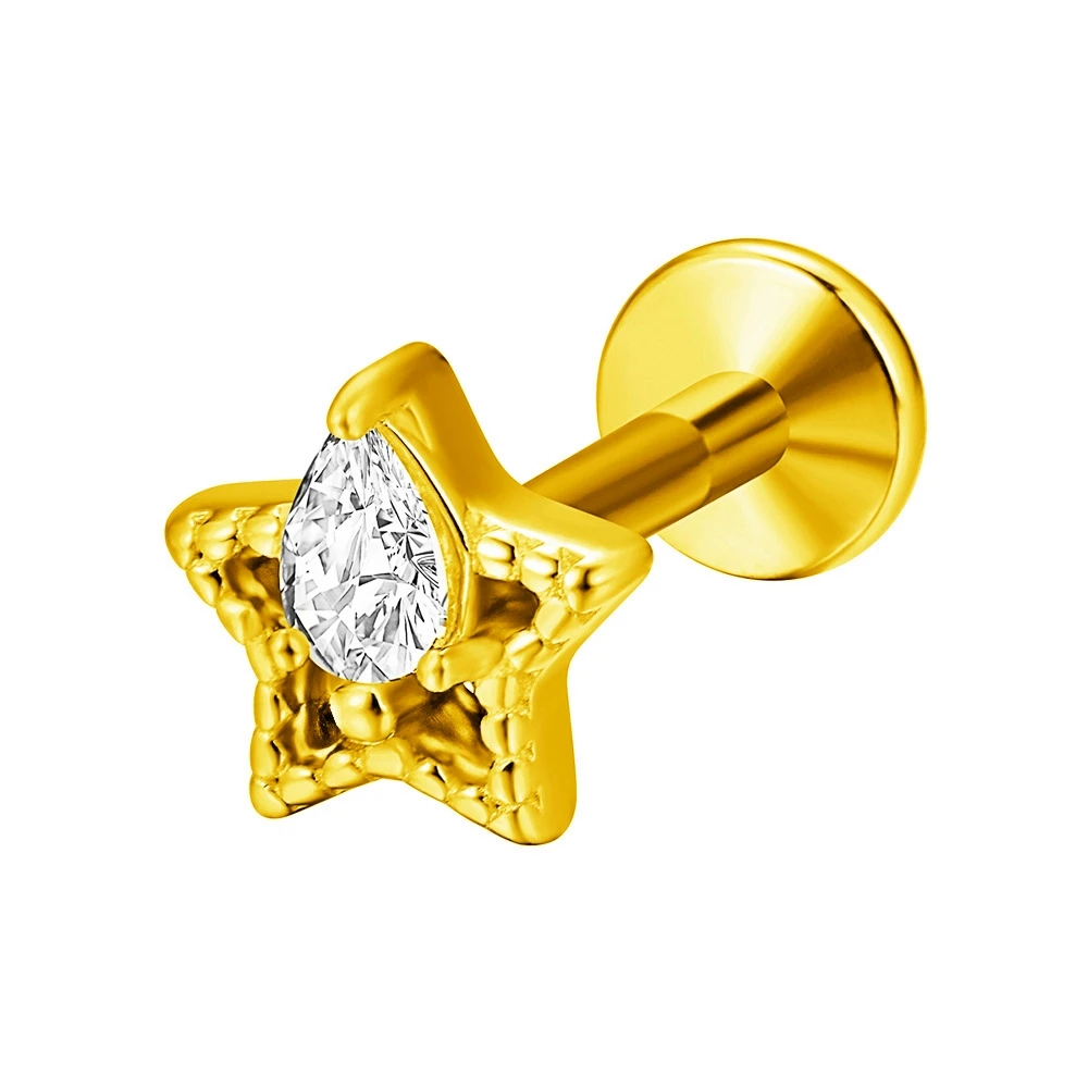 Titanium Star Threadless Piercing Earring for Cartilage
