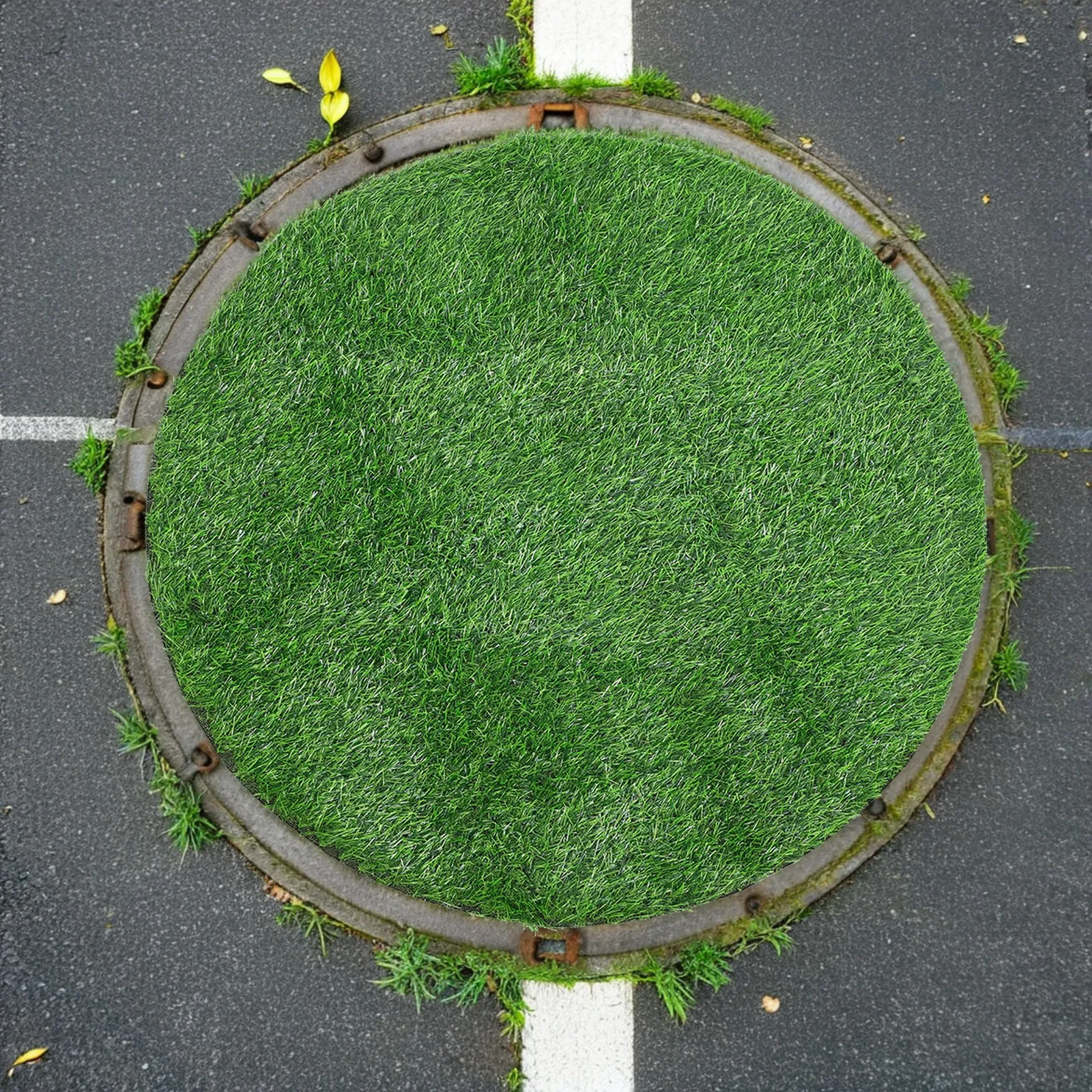 

Искусственный газон 39 дюймов для декора сада - реалистичный зеленый коврик толщиной 25 мм - круглый искусственный газон для патио и балкона