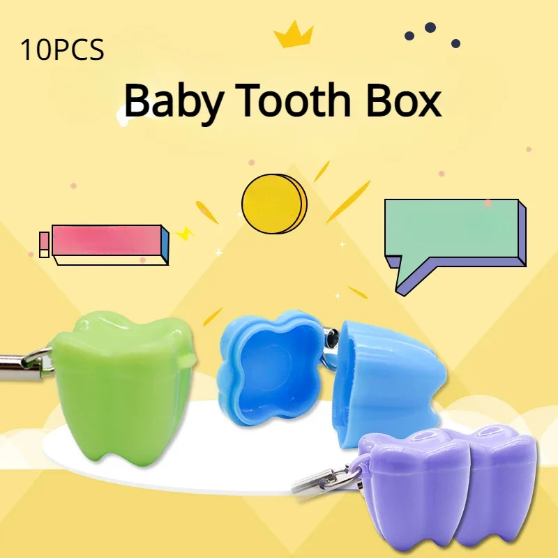 10pcs/Pack Baby Deciduous Tooth Box Small Colored Plastic Storage Children's Souvenir Save Babies Teeth Dental Keepsake Holder