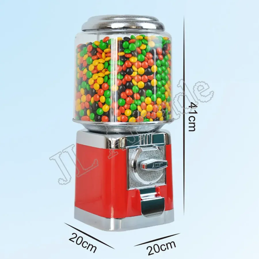 Distributeur De Gumballs Rotatif Commercial – Machine à Bonbons 4 Cartouches 10 Lb, Monnayeur, Base Métal, Hauteur Réglable, Pour Capsule Jouet