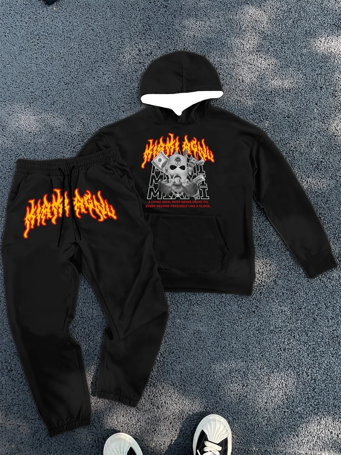

2025 New Men's Quick-Drying Warm 3D Printed Hooded Sweater Set Trend Stars Street Popular Hip Hop