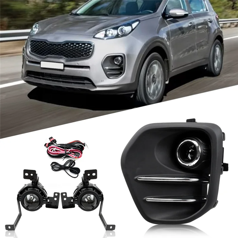 

Front Bumper Lamp Set Fog Lamp Assembly Daytime Running Lamp For Kia Sportage Fe 2016-2019 New Quality