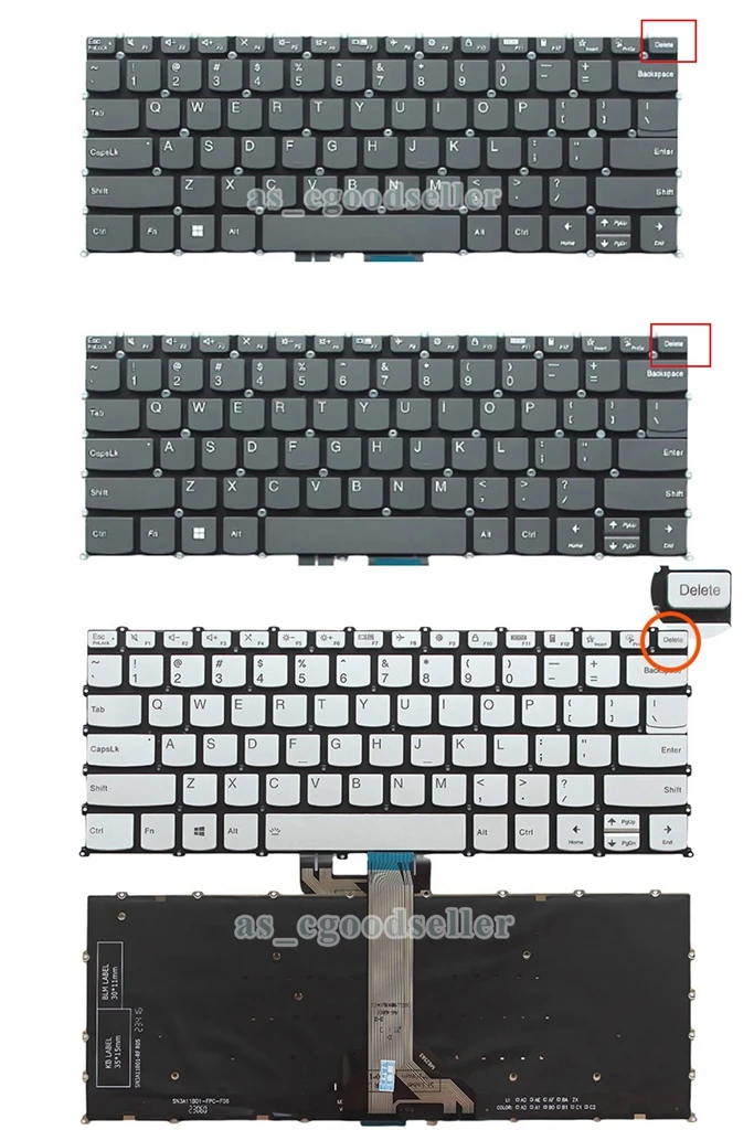 

New US QWERTY Keyboard for Lenovo Yoga Slim 7 Pro 14IRH8 , Pro-14IRH8 PRO14 ARH8 2023 BACKLIT , no Frame , BLACK / White