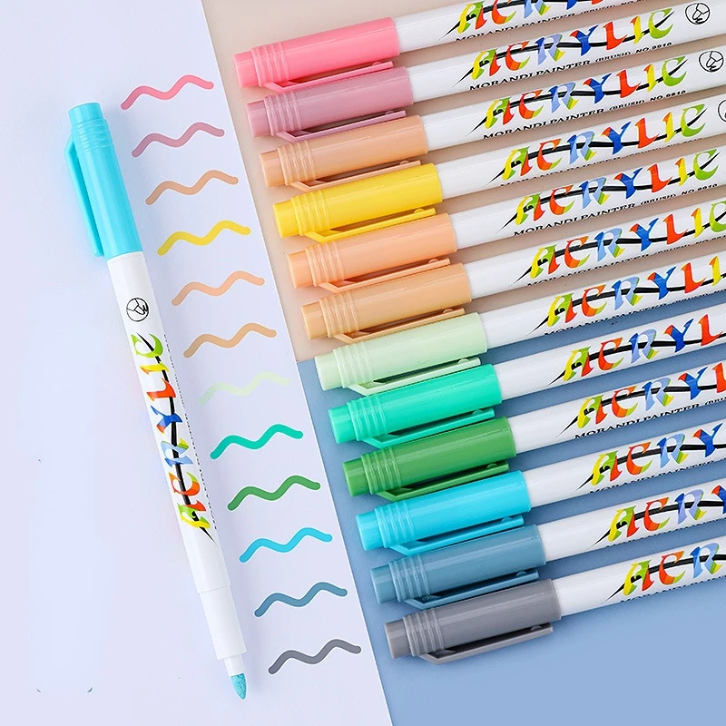 12/24 Color New Marking Pen Color Paint Pen Super Coverage Watercolor Pen Morandi Acrylic Marker Pen