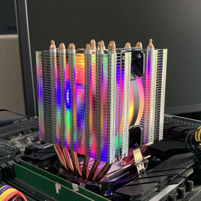 

CPU Air Cooler 6 Heatpipes PC Processor RGB Quiet Cooling fan For Intel LGA 1151 1156 1366 1200 1700 2011 X79 X99 AM3 AM4 AM5