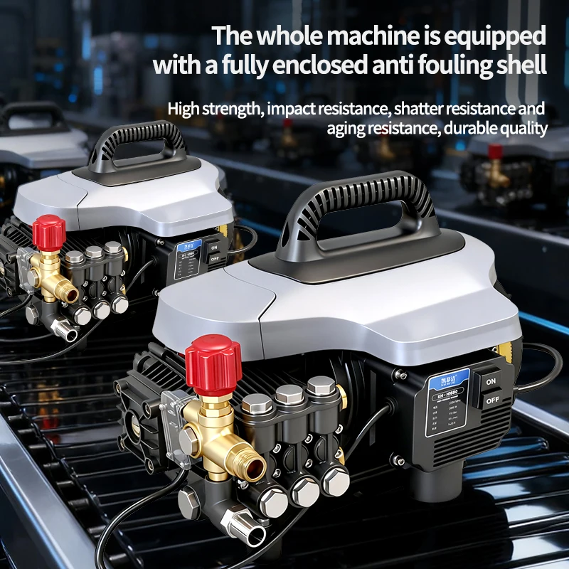 Car Wash Machine 220V High-Pressure Cleaner for Use with Powerful Floor g High-Pressure Water Gun and High-Power Pump Head