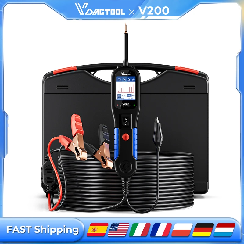 

Автомобильный тестер электрической цепи VDIAGTOOL V200, 6-30 в, с ЖК-дисплеем