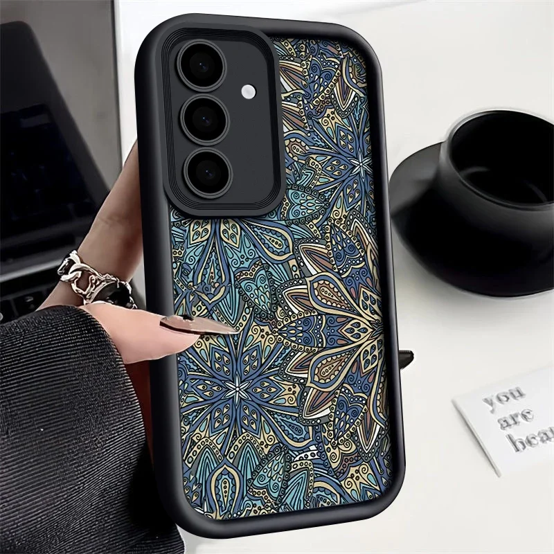 Retro Style Pattern ﻿For Samsung Galaxy Case S24 S23 S22 S21 Ultra Plus Fe A55 A54 A53 A52 A35 A25 A15 A14 5G Phone Y2k Cover