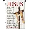 3 Ply Jesus is My God Cross Garden Flags for Outside 12x18 Inch Double Sided Christian Bible Verse Religious Flag Outdoor Ho jjp