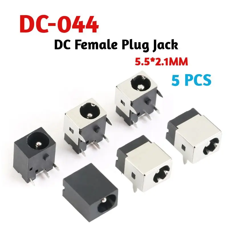 5Pcs DC-044A DC-044 DC-044B DC Power Socket 5.5*2.1MM 5.5*2.5MM Used Into Notebook 5Pin Power Socket