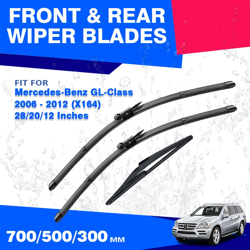 For Mercedes Benz GL Class 2006 - 2012 X164 Front Rear Wiper Blades Windshield Windscreen Accessories GL450 GL500 GL320 GL350