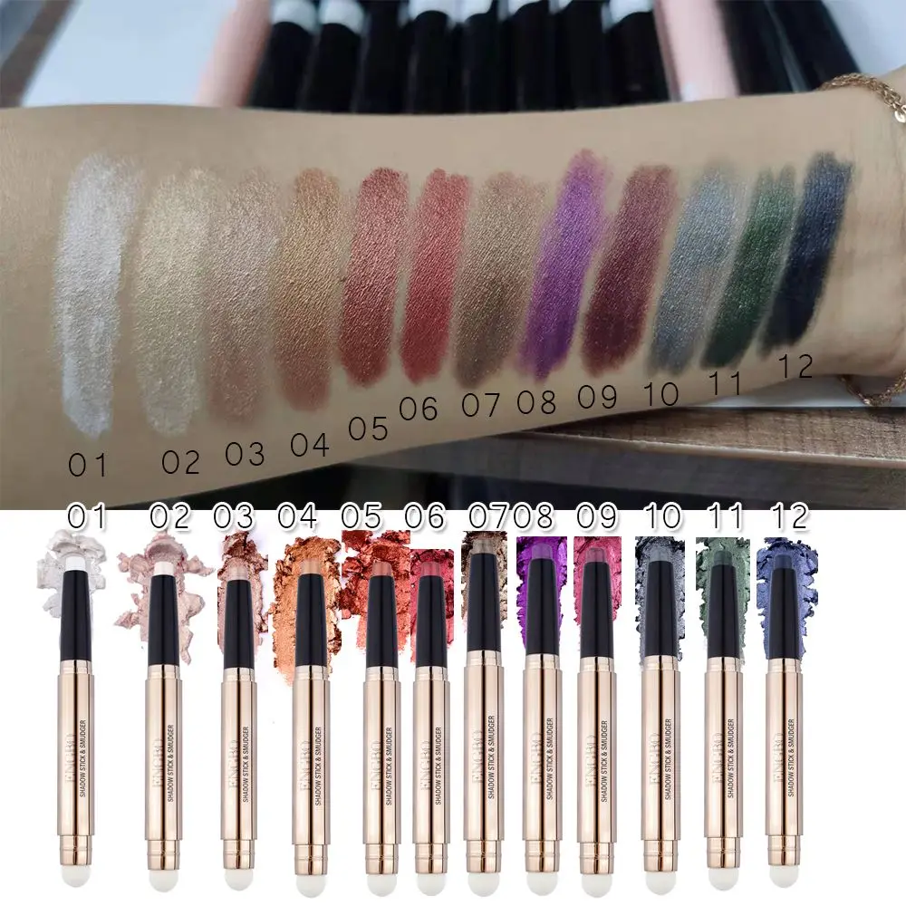 New Double-head Metallic Eyeshadow Stick Shimmer  Eyeshadow Pencil Ultra Pigmented And Long Lasting Cream Eye Shadow Pen