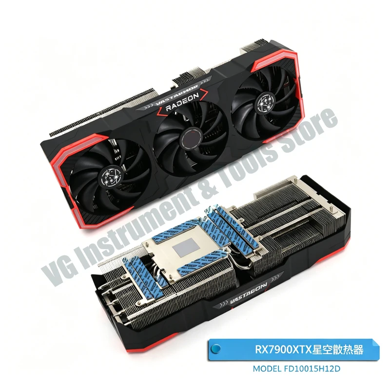 Für Vastarmor GPU-Kühlkörper für RX7900XT/XTX, Starry/Alloy/Super Alloy, Dreifach-Lüfter-Radiator mit Heatpipes & Wärmeleitpads – Detail 2