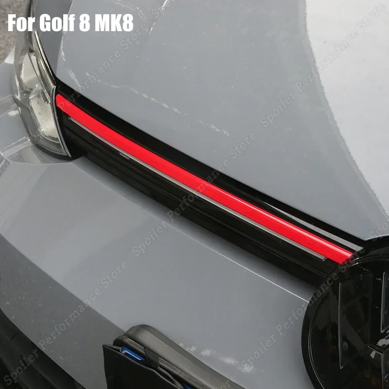 For VW Volkswagen Golf 8 MK8 GTI R-LINE GTE GTD Front Bumper Grille Trim Racing Grill Strip Covers Accessories 2020 2021 2022