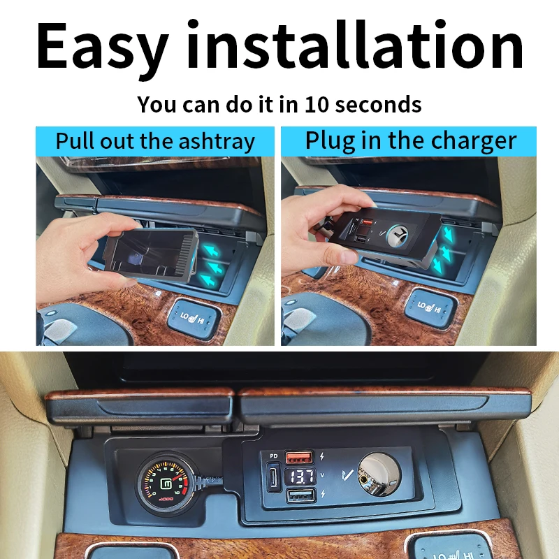For Honda Accord USB Car Charger Quick Charge 4.0 QC4.0 QC3.0 SCP 5A PD Type C for iPhone Xiaomi Mobile Phone