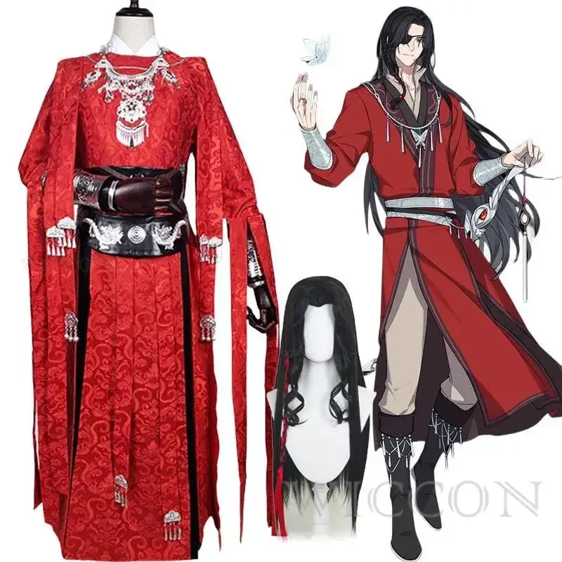 Hua Cheng cosplay Tian Guan Ci Fu Cosplay Costume han fu wig San Lang adult suit Halloween Carnival party Men costumes