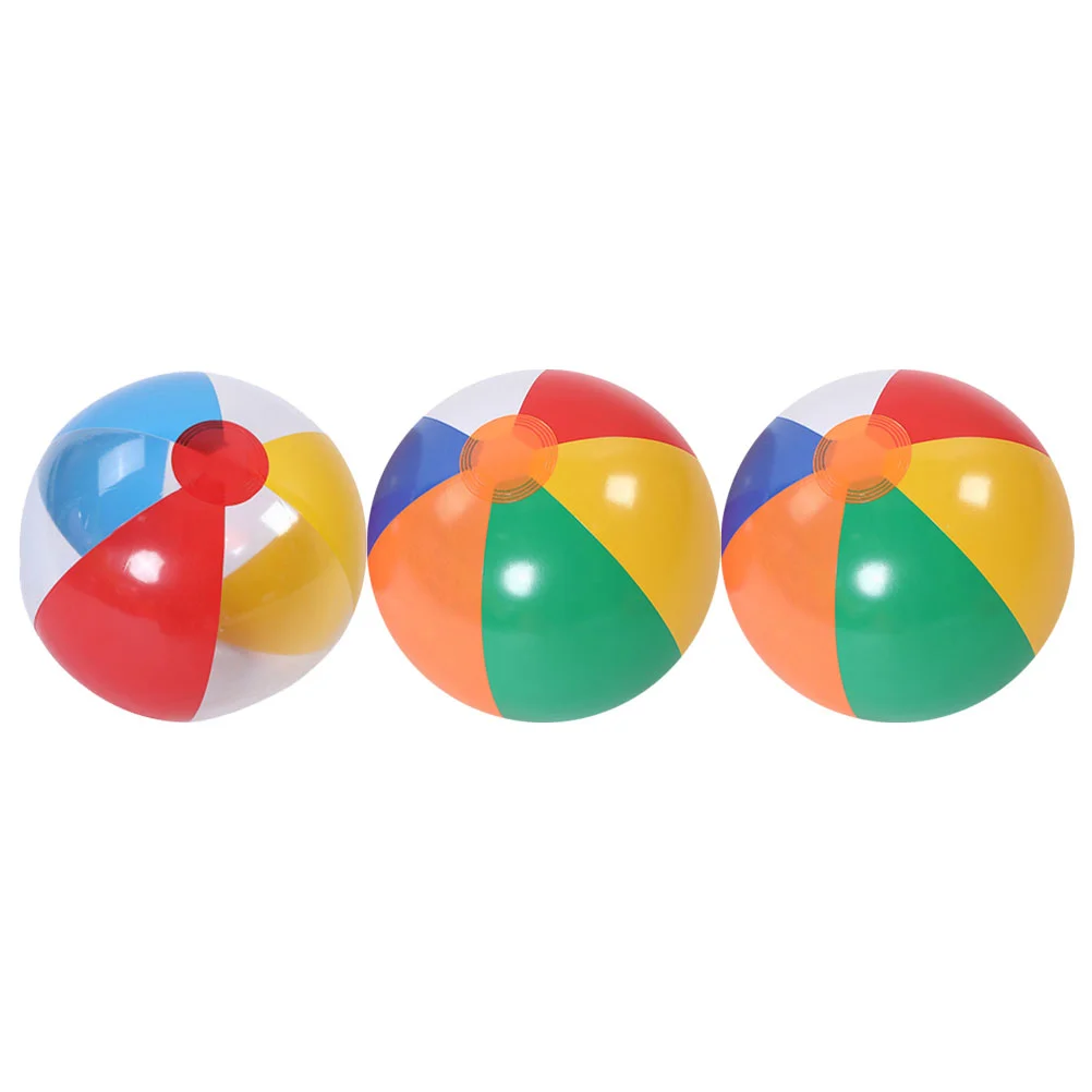 

3 Pcs Beach Inflatable Ball Child Pool Water Fun Toys 38cm Pvc Colorful Play Balls