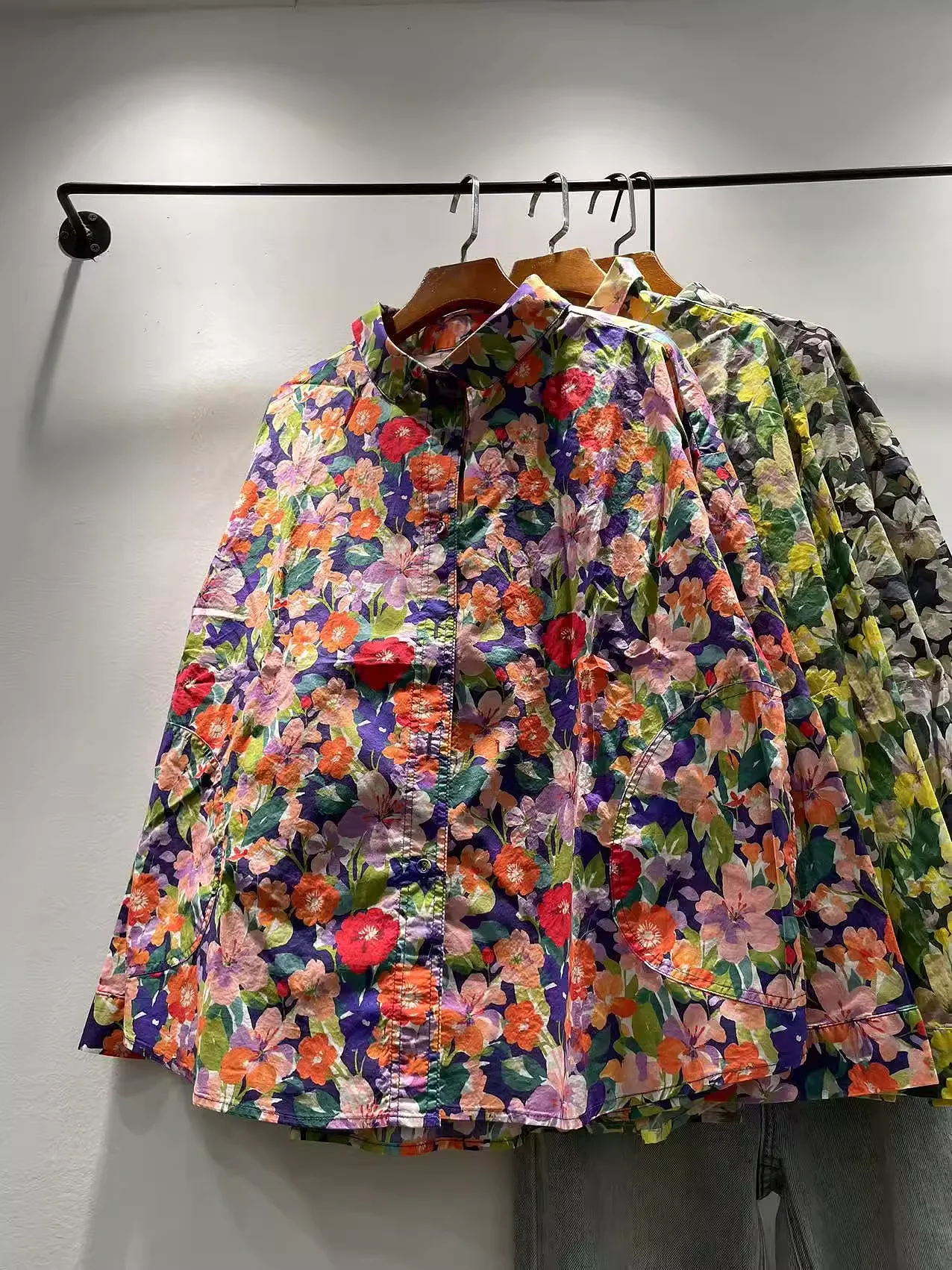 

Осенняя одежда, оригинальные модные рубашки в стиле Харадзюку, блузки из 100% хлопка для женщин, осенние топы большого размера с цветочным принтом