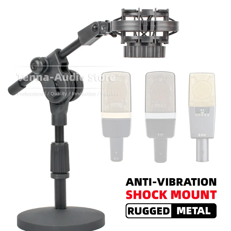 

Tabletop Recording Microphone Bracket Spider Shock Mount Clip Shockproof Holder For AKG C214 C314 C414 C 214 314 414 Mic Stand