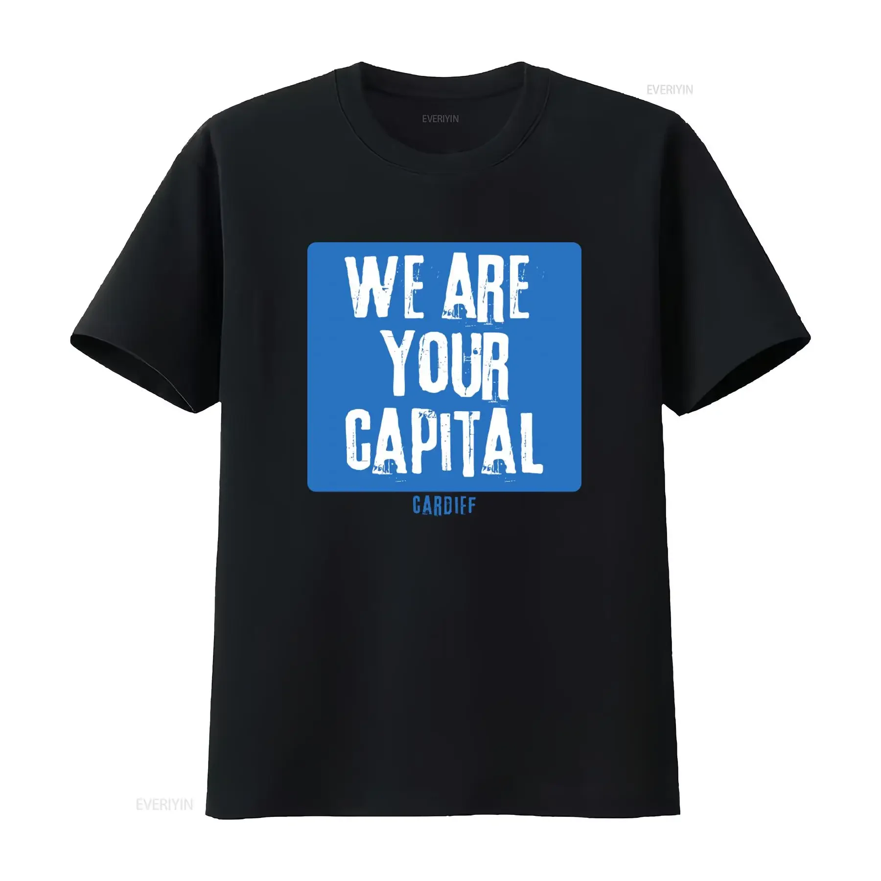 WE ARE YOUR CAPITAL Cardiff City Fans Organic Punk T Shirt vintage Washed Casual graphic Versatile Comfortable Slightly fashion