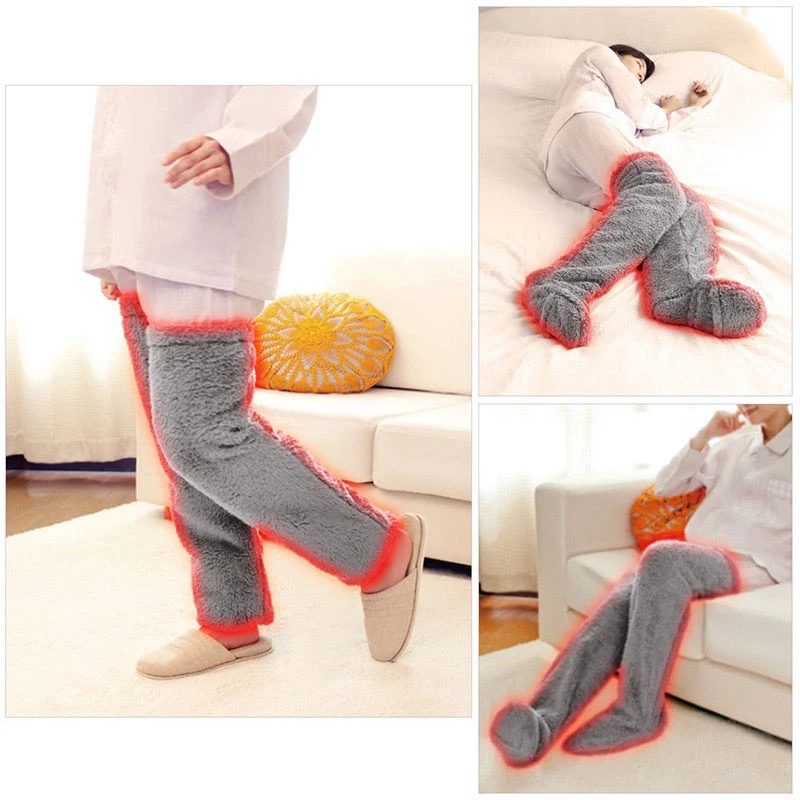 Caldi soffici calzini alti alla coscia gambe di orsacchiotto coccole zampe lunghe leggings sfocati sopra le pantofole al ginocchio calze pelose regalo di Natale inverno