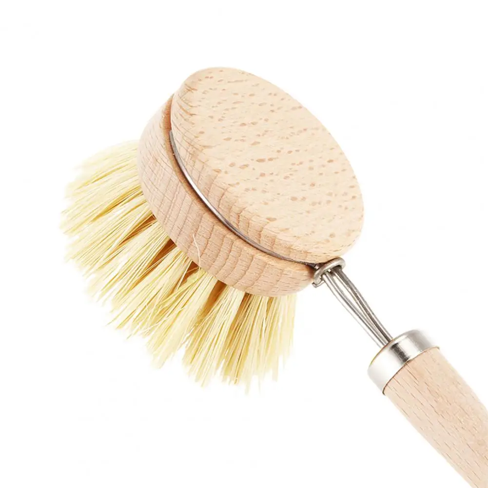 Wooden Handle Cleaning Brush Kitchen Household Cleaning Brush Beech Wood Long Handle Brush Dish Brush Dish Brush Cleaning Tool