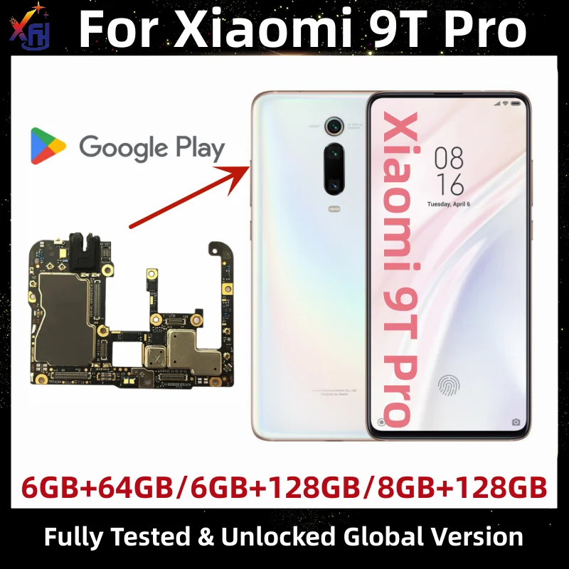 

Motherboard for Xiaomi Mi 9T Pro, 64GB, 128GB ROM, Unlocked Mainboard, with Google Playstore Installed, Global Version