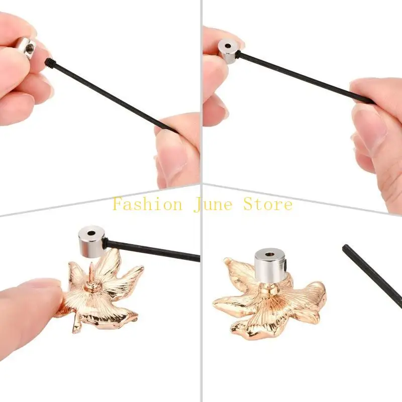 

N5KA Brooch Cap Wrench Locking Pin Locking Buckle Locking Pin Back Protector(Silver)