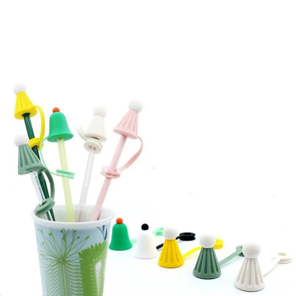 Creative Reusable Silicone Straw Plug Splash Proof Drinking Dust Cap Dust-proof Straw Tips Cover Cup Accessory Kitchen Tool