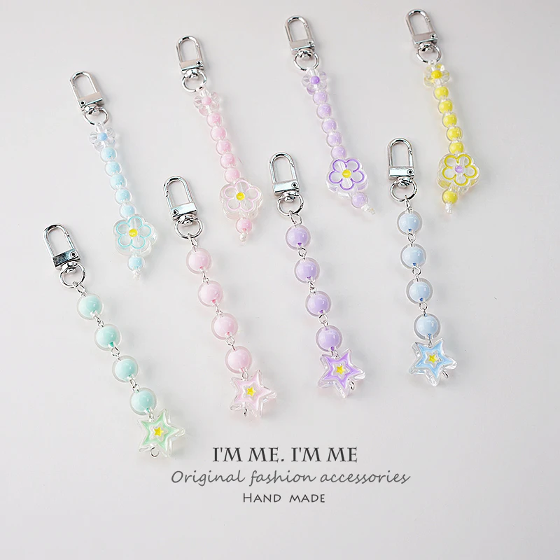 8 Color Cute Arylic Crystal Ball BraceletsTrinket Key Chains Car Bag Pendent Charm AirPods Accessories Wholesales X122