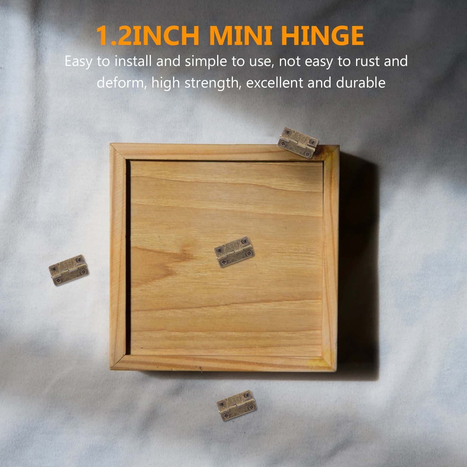 

50pcs Mini Iron For Wooden Box Chest Drawer Bird House Folding Hinges Decorative Cabinet Hardware Connector Small