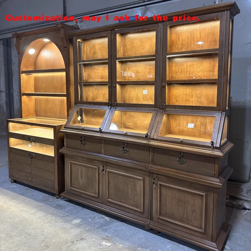 

custom.High-quality Vintage Jewelry Display Cabinet Jewelry Store Display Cabinet Jewelry Glass Display Cabinet