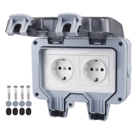IP66 Outlet 220v Korea Waterproof Outdoor Plug Electrical Sockets And Switch Wall Multi European Eu Adapter Bathroom Power